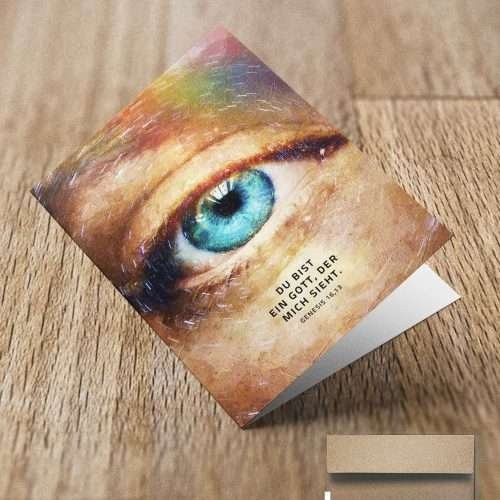 christliches Produkt Jahreslosung 2023 Faltkarte mit Umschlag (Motiv Auge)