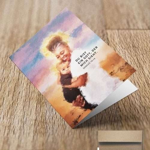 christliches Produkt Jahreslosung 2023 Faltkarte mit Umschlag (Motiv Mutter & Kind)