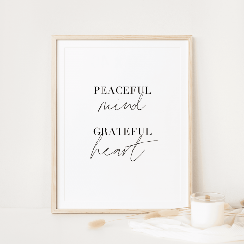 christliches Produkt Poster "Peaceful Mind Grateful Heart "