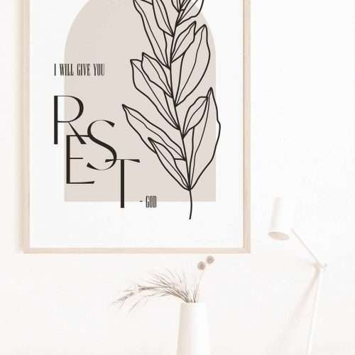 christliches Produkt Poster "I will give you Rest"