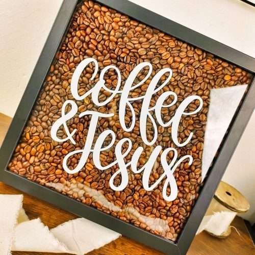 christliches Produkt Coffee and Jesus - Shadowbox