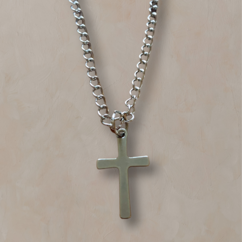 christliches Produkt Silberne Kreuzkette Edelstahl